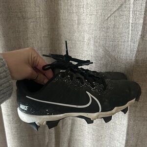 Nike Black Cleats with White Swoosh